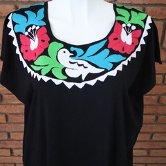 Vestido/huipil Bordado A Mano Mod Binni Negro Multicolor UT - buy online