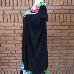 Vestido/huipil Bordado A Mano Mod Binni Negro Multicolor UT - Lari Moda