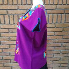 Blusa Artesanal Mod Huazolo manta color Multicolor UT - Lari Moda