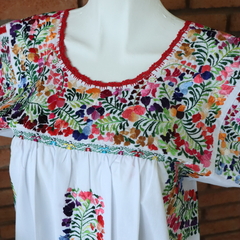 Blusa bordada a mano Mod San Antonino blanco multicolor UT - tienda en línea