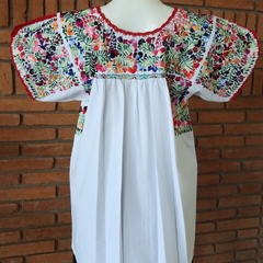 Imagen de Blusa bordada a mano Mod San Antonino blanco multicolor UT