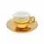 Conjunto 6 Xícaras de Café de Porcelana com Pires e Suporte Versa Dourado/Branco - 90ml - comprar online