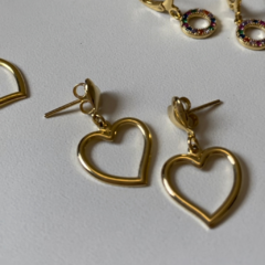 Conjunto Colar e Brinco Love Banho Ouro 18k - AZU