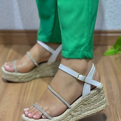 Sandália Anabela em Corda c/ Stras - Loja Online de Montyely Shoes 