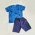 Conjunto Menino Fakini Kids Dinossauro Azul - Coleção Nova