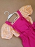 CONJUNTO Menina Playground Salopete Pink Blusa Xadrez laranja - Tamanho 01 na internet