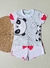 PIJAMA Menina Verão Minifan - Panda - Cinza|Branco