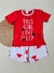 PIJAMA Menina Verão Minifan - This Girl Love Sleep - Vermelho escuro|Branco