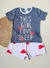 PIJAMA Menina Verão Minifan - This Girl Love Sleep - Cinza|Branco