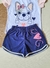 PIJAMA Menina Verão Minifan - Dog Life - Branco Rosa|Azul - comprar online