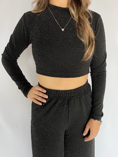 Blusa cropped brilho