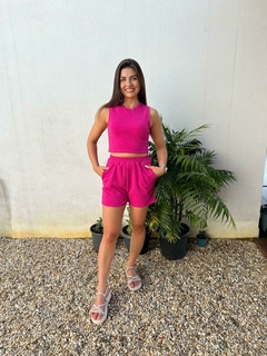 Regata cropped em lurex pink - MANNA 