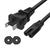 Cable de Corriente Bifásico Tipo 8 Negro 1 Metro Laptop Ps2 Ps3 Grabadora
