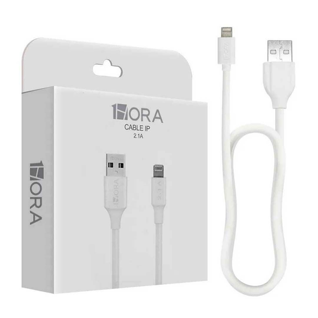 Cable USB Para iPhone iPad 2.1A 1 Metro Cajita Blanco 1Hora