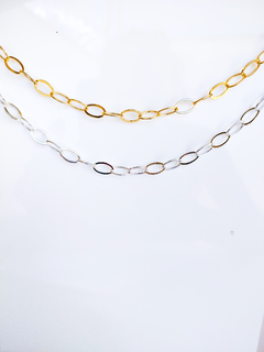 Colar choker elo banhado a ouro 18k prata 925 - comprar online