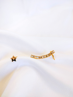 Brinco estrela ear cuff banhado a ouro 18k