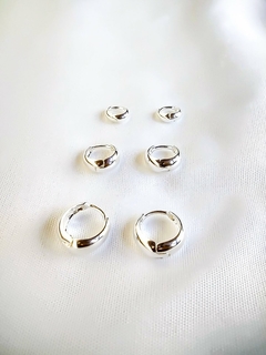 Conjunto trio brinco argolinhas banhadas a ouro 18k prata 925 na internet