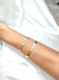 Bracelete fases da lua banhado a ouro 18k prata 925