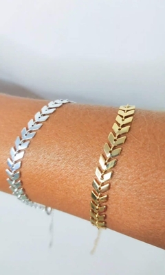 Pulseira escama de peixe banhada a ouro 18k prata 925 - comprar online