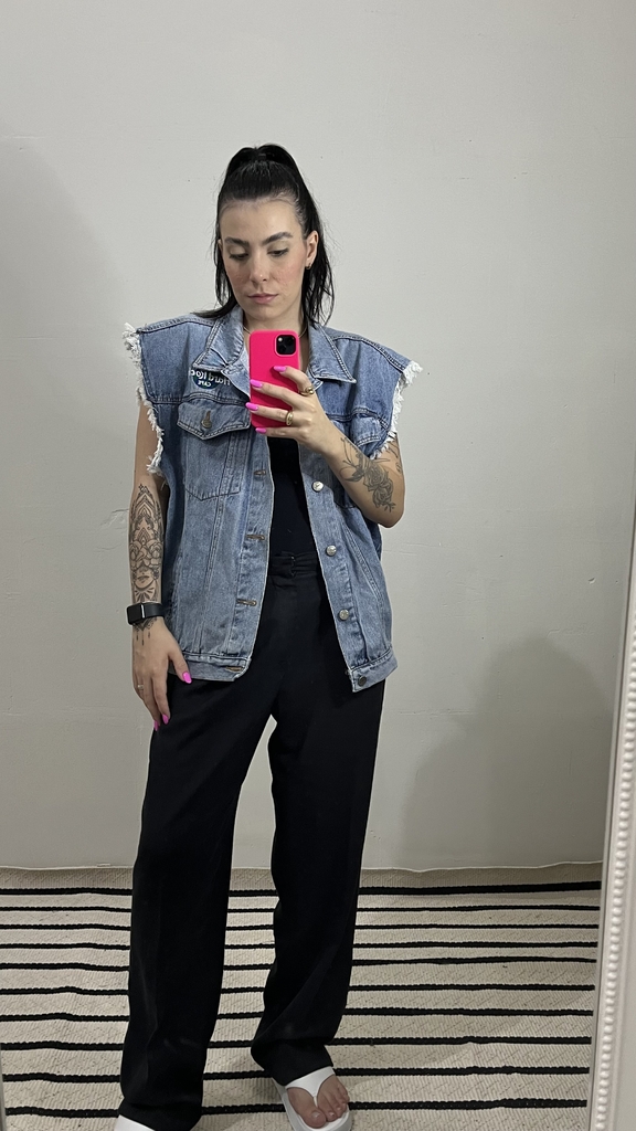 Blusa de frio sales com colete jeans