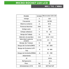 Soldadora Micro Rocket 220 RMB + Cilindro Atal + Máscara Fotosensible + Alambre 5 kg + Regulador en internet