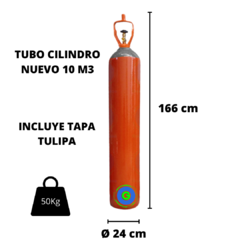 Tubo Cilindro 10 M3 c/tulipa de hierro incluída - comprar online