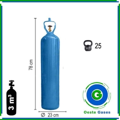 Tubo Cilindro 3 M3 c/tulipa de hierro incluída - Oeste Gases