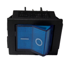 0327211 INTERRUPTOR DE 1 PASO TECLA RECTANGULAR AZUL 12V 2.27*3.10 CM 4/TERMINALES ON/OFF PARA MOTOCICLETA