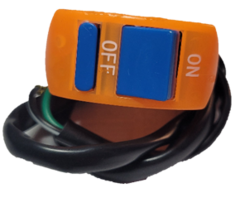 0625002 INTERRUPTOR TECLA PARA MOTOCILETA 2 CABLES COLOR NARANJA - Autopartes electricas RAGA