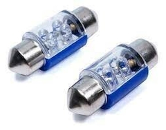 Luz interior tipo fusible 3 leds blanco y azul  31mm