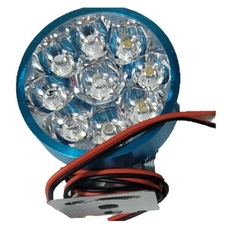 0804449 FARO MOTO 9 LED CARCAZA AZUL FIJO + ESTROBO 12V DIAMETRO 53MM