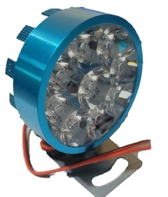 0804449 FARO MOTO 9 LED CARCAZA AZUL FIJO + ESTROBO 12V DIAMETRO 53MM - comprar en línea