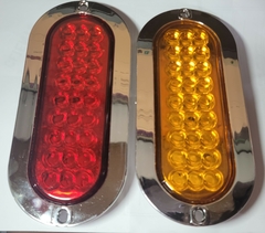 0816576 CALAVERA OVALADO PARA CAMION, 27 LED AMBAR 12/24V FIJO + ESTROBO, CROMADO - tienda en línea