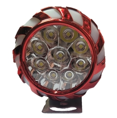 0839463 FARO DE LED PARA MOTOCICLETA, 9 LED, RGB + FIJO + ESTROBO, CARCAZA ROJO en internet