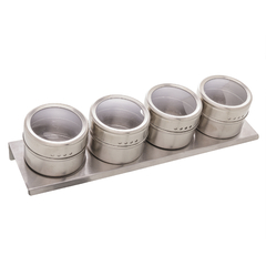 Conjunto 4 Porta Temperos Aço Inox 80ml - comprar online