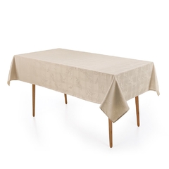 Toalha de mesa Retangular Karsten 6 lugares Jacquard Ramália Bege