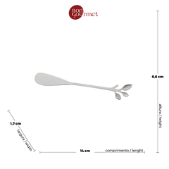 Conjunto 4 Espátulas de Aço Inox Leaves Prata - Wolff na internet