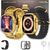 Relógio inteligente Smartwatch X8 Ultra Gold com display colorido e duas pulseiras, uma dourada e outra preta.