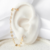 Brinco Ear Line com Ponto de Luz e Piercing Fake com Corrente de Bolinhas Folheado a Ouro 18k