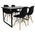 Mesa Retangular Preta MDF e Metalon 120x80cm + 4 Cadeiras Eames Charles Eames