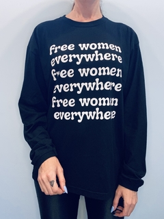 T-shirt Free Women manga longa