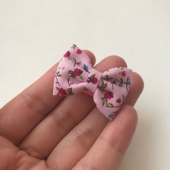 MINI LAÇO GRAVATINHA RN - Floral Rosa