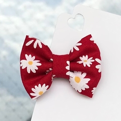 Laço gravatinha de tecido(5cm) - Daisy Vermelho