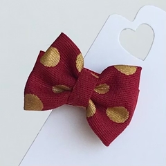 Mini Laço Gravatinha - Vermelho com Bolas Dourado - comprar online