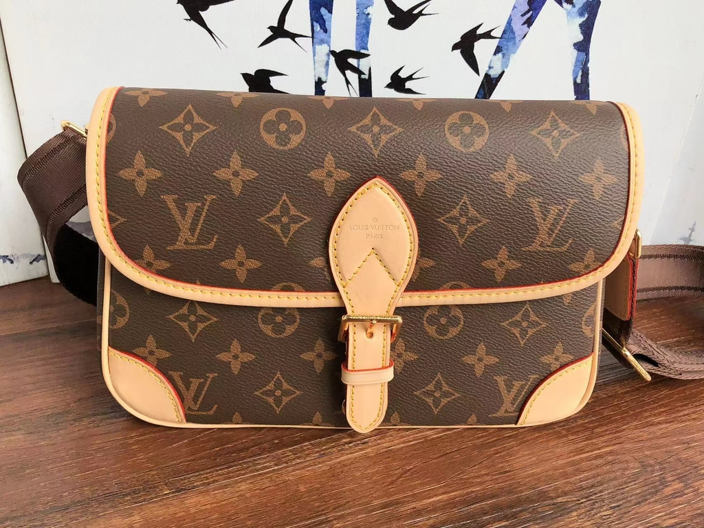 Diane Satchel - Luxury Monogram Canvas Brown