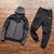 KIT/CONJUNTO - Nike Sportswear Tech Fleece Hoodie & Joggers Set - Black Volt na internet