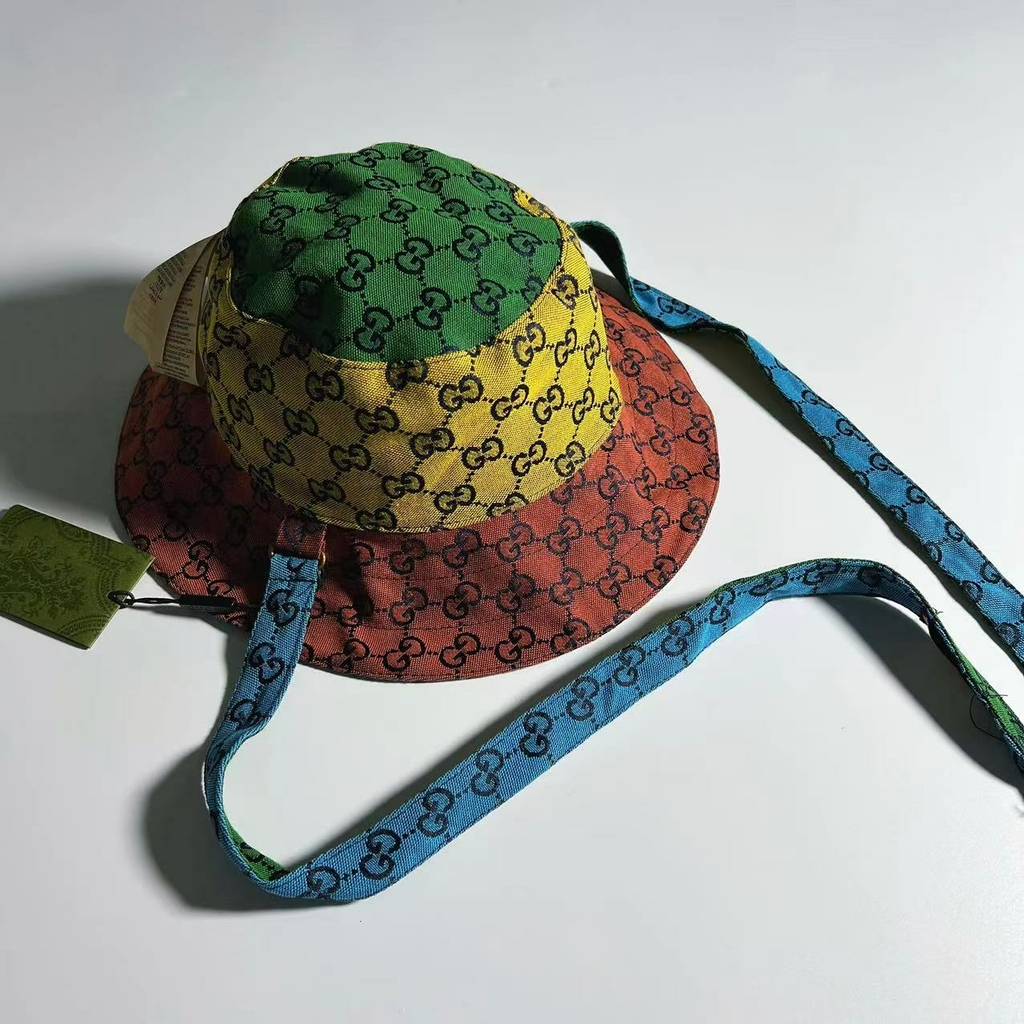GUCCI Leather-trimmed cotton-blend canvas-jacquard bucket hat