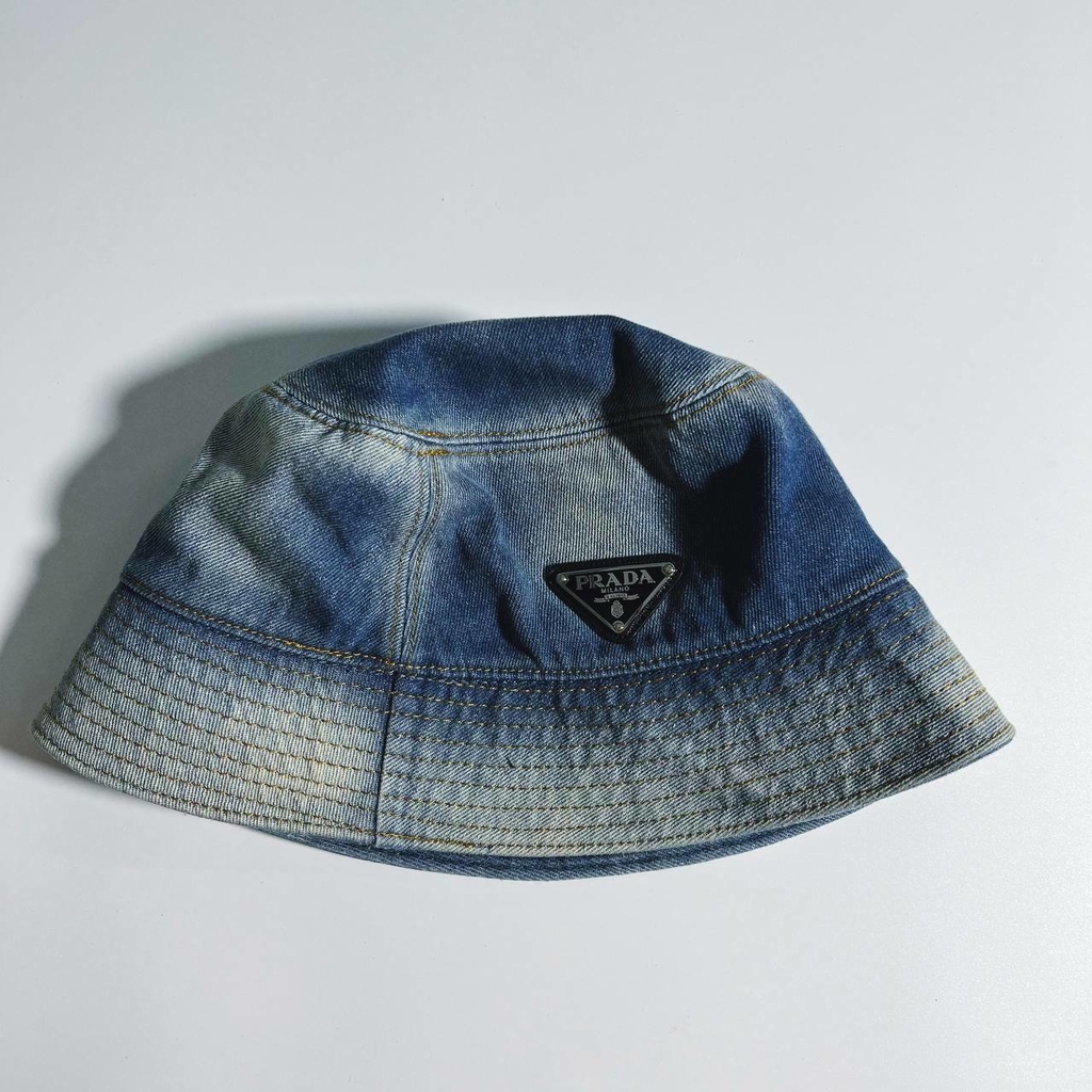 Prada Denim Bucket Hat in Blue