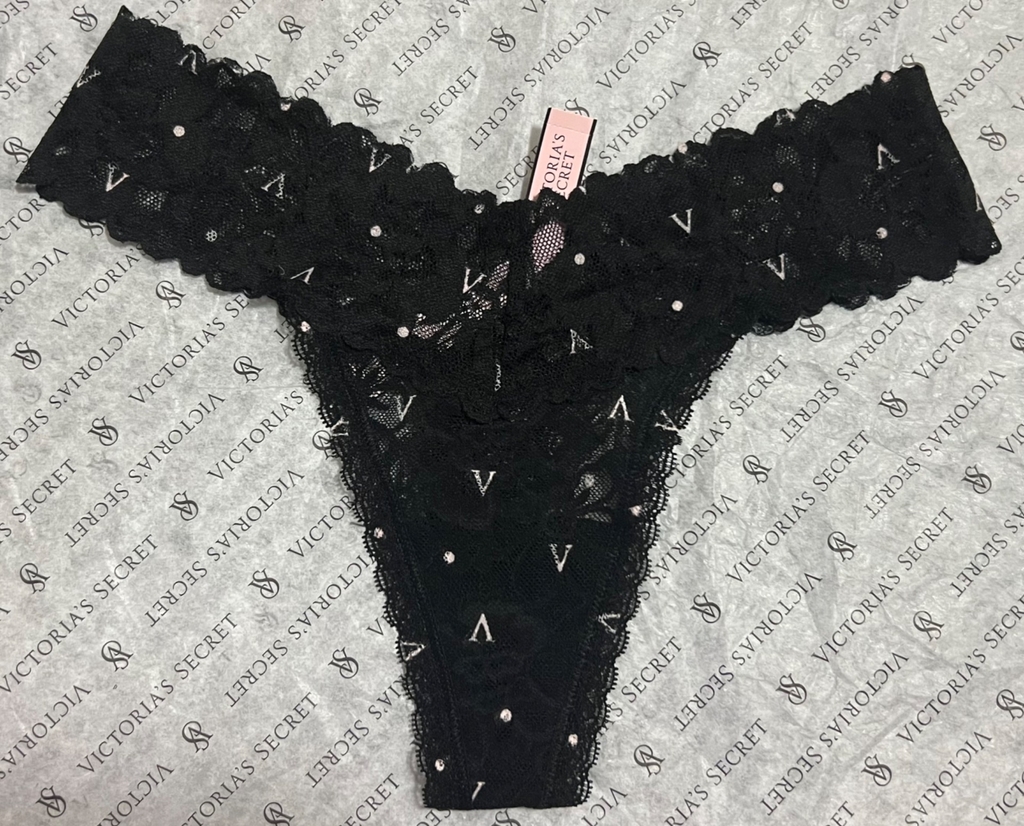  Victoria's Secret Bragas La Tanga Lacie, Negro