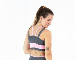 Top Ana - cinza com rosa - Skipping